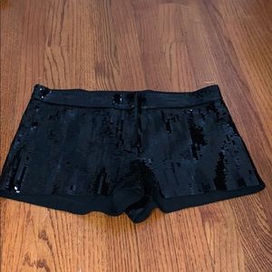 Black sequin shorts
